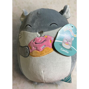 Squishmallow 8 inch Camilo the Chinchilla with Donut Plush Toy